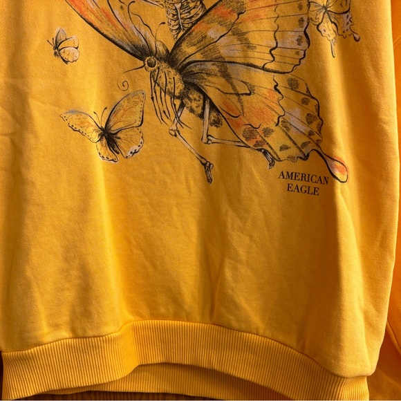 American Eagle Long Sleeve Yellow Skeleton Butterfly - Picture 3 of 6